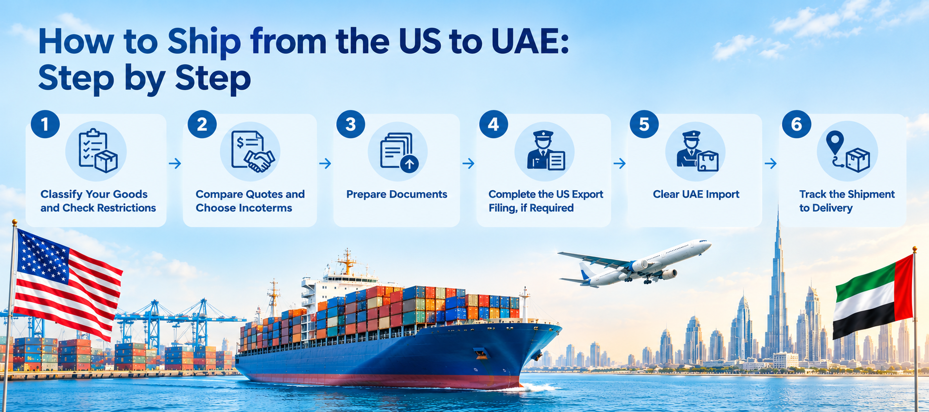 An image showing US to UAE Shipping guide